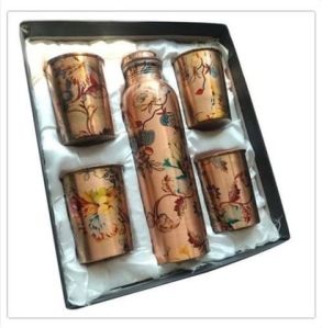 Printed Copper Bottle Set