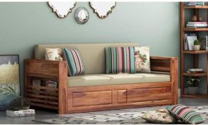 Two Seater Wooden Sofa