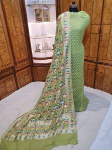 Pure Katan Silk Suit with Rangkat Dupatta