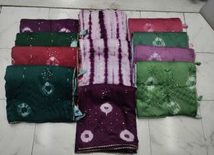 shibori all over sequence work saree