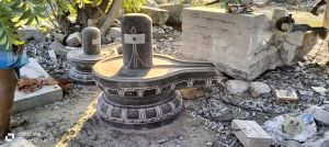 2ft black stone shiva linga