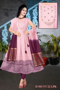 jacquard dupatta kurti set