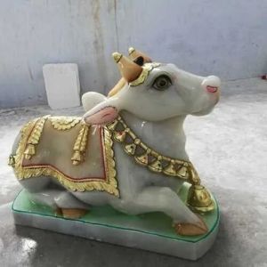 Marble Nandi Bull Statue