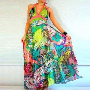 Ladies Multicolor Printed Dress