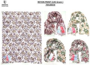 Reyon Print Stole-Barabanki