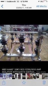 33KV 1200 Amp Isolator with Earth Switch