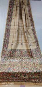Madhubani Painted Tussar Silk Saree