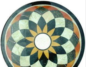 Marble Inlay Round Flooring Panel