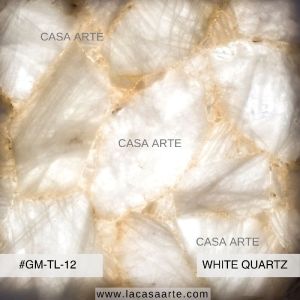 White Quartz Semi Precious Stone Slab Tile