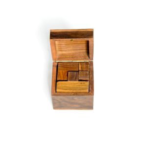 Wooden Cube Puzzle Brain Teaser Games Fun