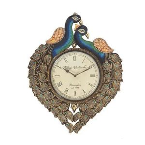 Peacock Wooden Wall Clock