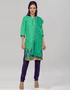Brasso Cotton Embroidered Unstitched Salwar Suit