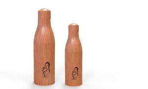 wooden copper bottle