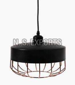 Black & Copper Finish Wire Cage Hanging Pendant Lamp