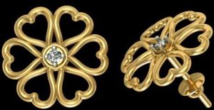 Floral Design Diamond Earring