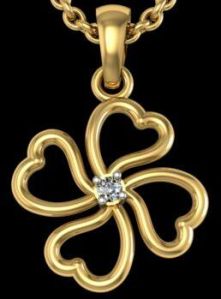 Flower Shaped American Diamond Pendant