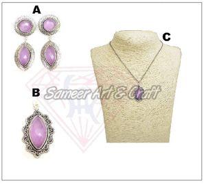 Oxidized Necklace Set With Stylish Earring And Pendant