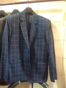 Mens Blue Check Blazer