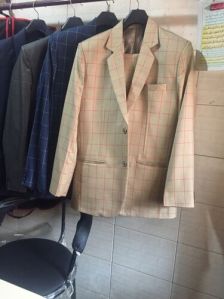 Mens Beige Check Blazer