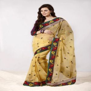 Golden Net Designer Saree