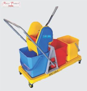 Mop Wringer Trolley Three Bucket