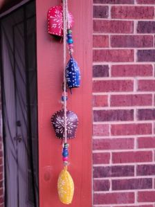 Handmade Hand Painted Hanging Bells Set Multicolor