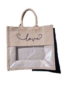 transparent jute gift bags