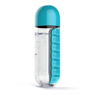 600ml multicolor 7 days tablet medicine organizer bottle