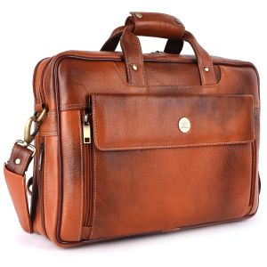 Tan Leather Messenger Bag