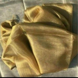 Golden Handloom Tissue Linen Saree
