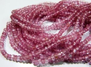 Pink Topaz Rondelle Faceted Beads
