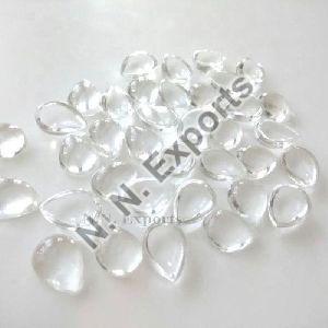 Natural Crystal Quartz Pear Cabochon Loose Gemstone