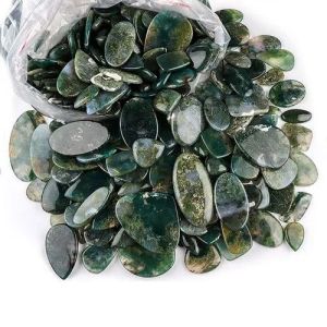 Natural Moss Agate Cabochon Gemstone