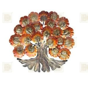 zincopp Golden Metal Wall Art Tree