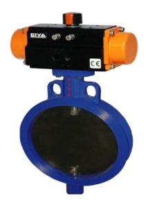 Pneumatic Actuator Operated Wafer Type Damper Butterfly Valve