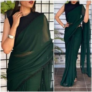 Plain Georgette Saree