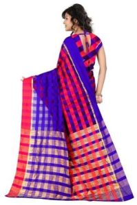 Printed Cotton Chex Saree