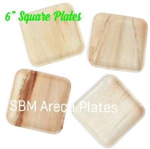 6 Inch Square Areca Leaf Plate