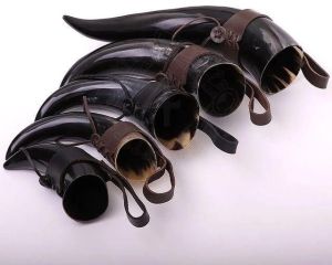 Leather Strap Viking Drinking Horn