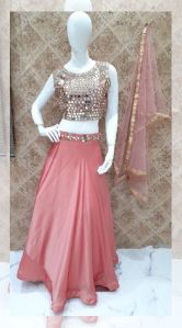 mirror work lehenga