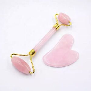 Rose Quartz Face Massage Roller & Gua Sha