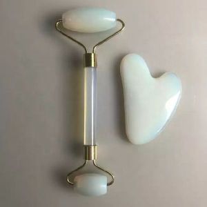 White Jade Face Massage Roller & Gua Sha