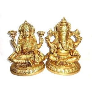 Brass Laxmi Ganesh Statue