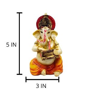 Lord Ganesha Playing Harmonium Statue