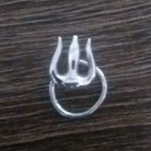 Trishul Silver Nose Pin