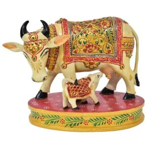 Wooden Painted Cow