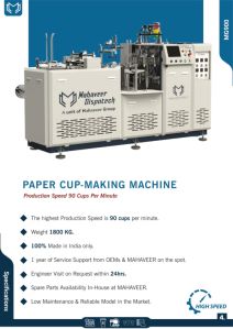 Paper Cup Machine MG900