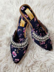 Women Payal Ethnic Embellished Heel Mules with Resin Sole