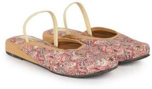 The Desi Dulhan Women Pink Multi Ethnic Synthetic Flat Mules with PVC Sole