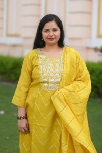 Yellow Silk Suit Set